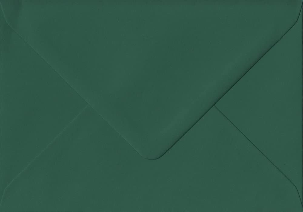 Brooklands Green Gummed C6/A6 Dark Green Envelopes. 120gsm Paper. 114mm x 162mm. Banker Style Envelope. Pack of 50.
