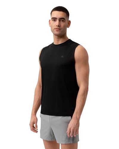 DANISH ENDURANCE T-Shirt de Sport sans Manches Homme, Débardeur Ultra Respirant, Running & Musculation, Noir, L