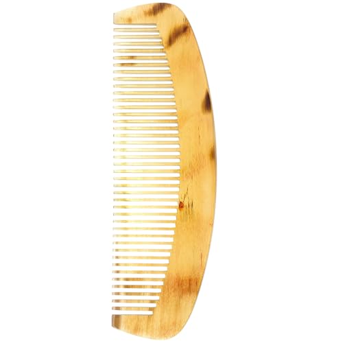 CIMAXIC Peine Antiestático de Cuerno Natural para Mujer Diseño Portátil de 14cm, Herramienta para Alisar y Prevenir la Caída del Cabello en Uso Diario Color Aleatorio