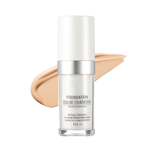 Farbwechselnde Foundation Make-up Foundation Color Changing Farbe anpassend für alle Hauttöne Koreanisches Make-up mit SPF Feuchtigkeitsspendend Weiße Foundation für empfindliche Haut