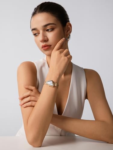 SAGA Sailboat Women's Luxury Quartz Watch with Swiss Movement, Roman Numeral Dial, Danube Crystal, Stainless Steel Triangular Case, 3ATM Water Resistant - Elegant Gift for Small Wrists2