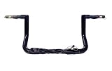 Dominator Industries 1 1/4” Prewired 10” Gloss Black Miter Bar Apes compatible with Harley-Davidson