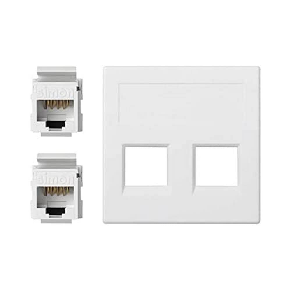 Placa VD plana SG con 2 Cat6U blanco double prise murale