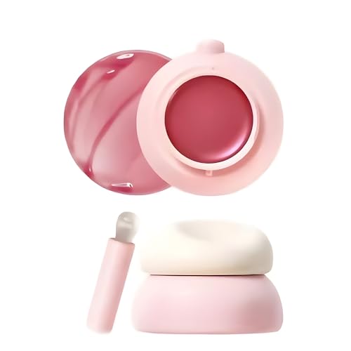 Pocket Lip & Cheek Jam with Built-In Brush | Hydrating Glossy Jam-Like Formula | Pocket-Size Multi-Use Lip & Cheek Tint for Jelly Glow Finish (Guava)