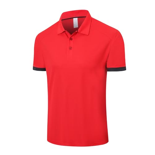 ZENGVEE 1er Pack Polo Homme Manches Courtes Golf Sport Respirant Séchage Rapide Tee Shirt Homme T-Shirts à Manches Courtes Rugby Travail T Shirt Running...