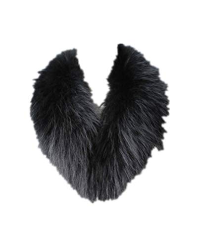LVCOMEFF Women Real Raccoon Fur Collar Neckwear Scarf with Clamp Clip Pink Red Blue Brown Black Green Color