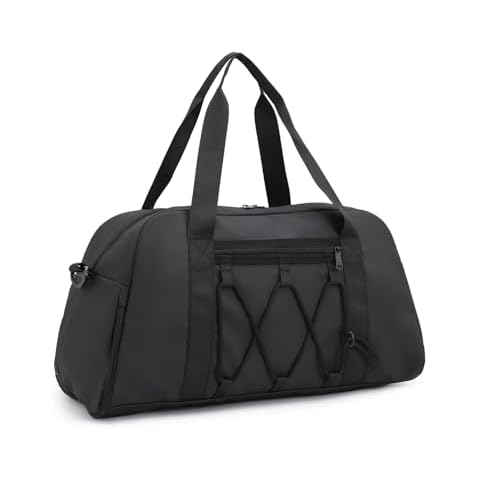 Gym Bag for Men Women, Sports Duffle Bag with Wet Pocket Carry On Bag Weekender Bag Travel Duffel Bag Large Overnight Bag with Shoe Compartment Travel Bag, Black Cover
