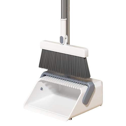 IUYIXWFP Besen- und Kehrschaufel-Set, Besen- und Kehrschaufel-Set für Zuhause, Besen- und Kehrschaufel-Kombination für Zuhause, Küche, Zimmer, Büro, Lobby, Boden, Verwendung im Stehen, Standbesen.