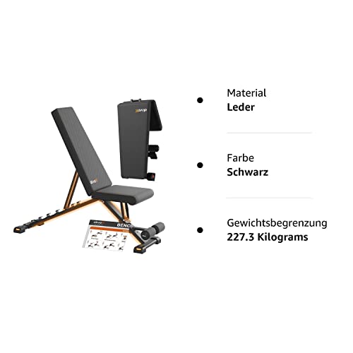Foto von Ativafit Klappbare Hantelbank Multifkuntion Trainingsbank für Ganzkörpertraining Schrägbank mit schnellem Zusammenklappen-Design und 7-Fach Verstellbarer Rückenlehne praktische Sit-Up Bank