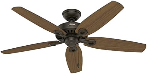 Hunter Indoor / Outdoor Ceiling Fan, with pull chain control - Builder Elite 52 inch, New Bronze, 53292