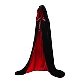 Black and Red Cloak with Hood for Men Women, Vampire Cape Hooded Cloak for Red Hood cosplay(Large)