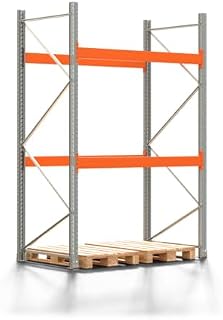 Palettenregal Artus - Grundregal mit 3 Ebenen - Fachlast 3.000 kg - 3.000 x 1.900 x 1.100 mm (HxBxT) - Schwerlastregal