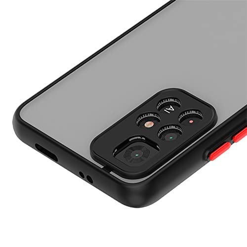 Image of Back Case Cover for Redmi Note 11T 5G Back Cover Shockproof Camera Protection Anti-Slip Grip PC TPU Smock Back Cover for Redmi Note 11T 5G (Black)