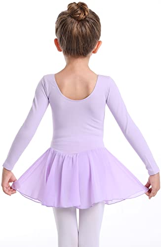 Image of MdnMd Toddler Ballet Leotards for Girls Dance Leotards with Skirt Gymnastic Ballerina Outfit Dress Classic Short Sleeve