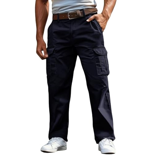 Men's Cargo Pants Hiking Casual Joggers Loose Cargo Sweatpants for Men Daily Lounge Streetwear Trouser with Pockets3