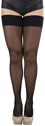 Image of ToBeInStyle Womens Classic and Chic Micro Mesh Net Thigh High Stockings