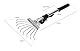 KOTARBAU® Robuster Fächerbesen 20 cm aus Metall Verstellbar 25 - 100 mm Minirechen mit 9 Zinken Laubbesen Laubfeger Hand-Fächerbesen Handrechen Rasenrechen Drahthandfeger