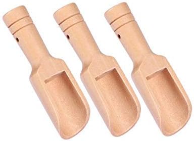 12 PCS Mini Wooden Scoops for Bath Salts Essential 75X25X19mm