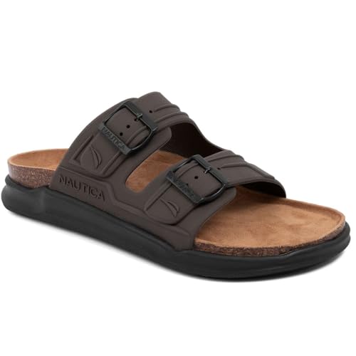 Opiniones y reviews de Guaraches de Moda los 5 más buscados. 46 Nautica - Sandalias casuales para hombre, con 2 correas de hebilla ajustables y plantilla de corcho para máxima comodidad y estilo (regular/ancho, tamaño grande), Chocolate, 28.5