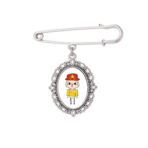 Broche drapeau asiatique mandarine UU accessoire chemise vêtement femme taille M