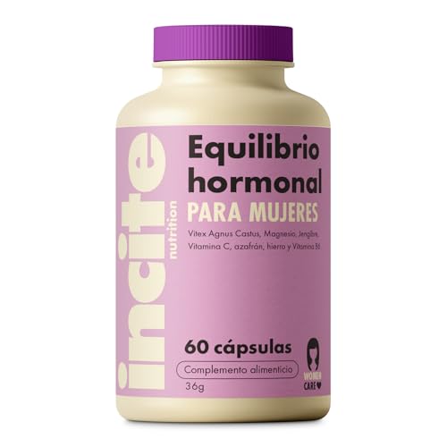 Incite Nutrition Complejo para el Equilibrio Hormonal de las Mujeres. 60 Cápsulas. Agnus Castus (Vitex Sauzgatillo), Extracto de Jengibre y Azafrán. Para el SPM y la Menopausia. Apto para Vegetarianas