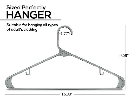 image for Utopia Home Plastic Hangers 20 Pack - Clothes Hanger with Hooks - Dura