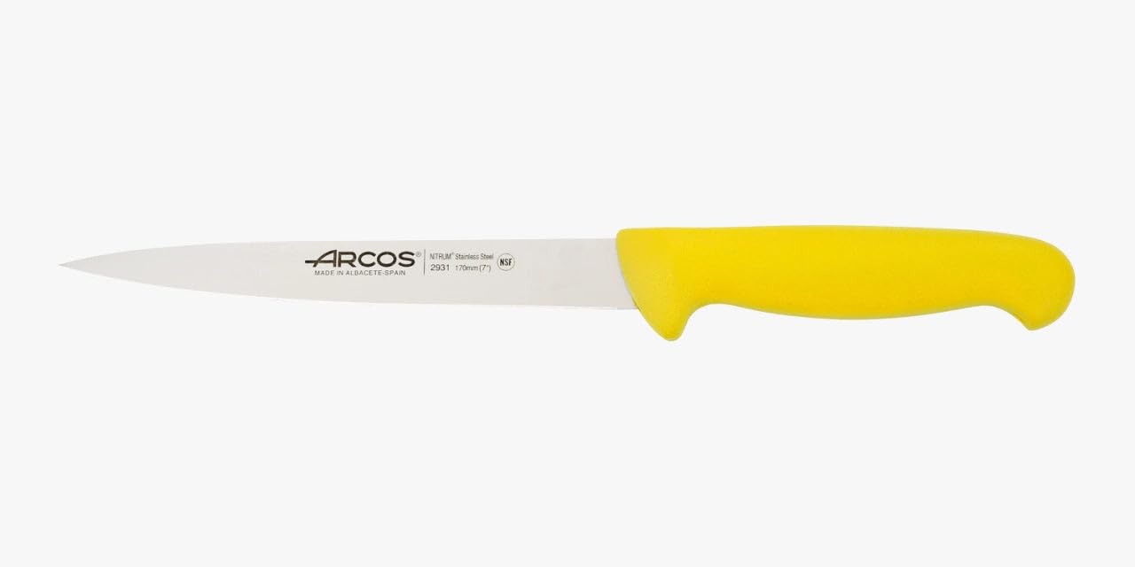 Arcos Gelb Fischmesser Aus Nitrum Edelstahl 17 Cm - Ergonomischer Griff Aus Polypropylen, Ideal Für Zubereitung Und Verarbeitung Von Fisch - Serie 2900