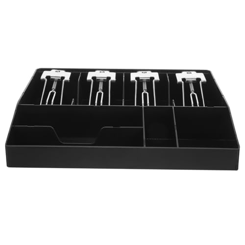 KAILIKETIY 八格仕切り付き現収納トレイ レジ用キャッシュドロワー コイン小物整理クリップ付 店舗事務所対応