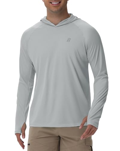 Runhit UPF 50+ Fishing Shirts for Men Long Sleeve UV Sun Protection Hoodie Outdoor Workout Hiking...