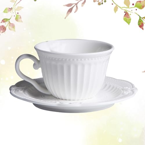 Taza de café de cerámica con bandeja, juego de café elegante estilo europeo 6
