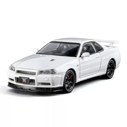 Image of PLUSPOINT Diecast Metal Skyline GTR-R34 P.Walker Edition Sports 1:24 Scale Simulation Model Alloy Metal Pull Back Toy car for Kids with Openable Doors & Light, Music Toy Vehicle for Kids, Adults