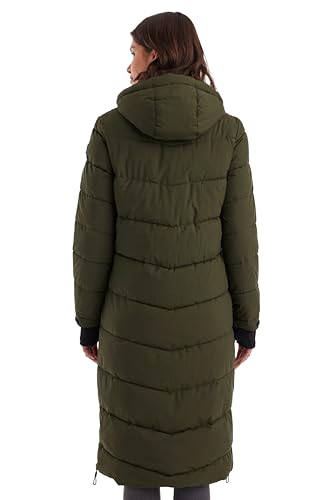 Killtec Damen Kow 62 Wmn Qltd Ct Wintermantel Mantel in Daunenoptik mit Kapuze, dunkeloliv, 38 EU