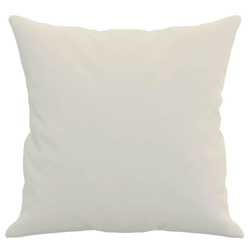 Zierkissen 2er Set Creme Samt 40 x 40 cm Sofakissen mit Füllung PP Baumwolle Bezug für Wohnzimmer Schlafzimmer Bett Sessel Garten Outdoor Lounge Deko Komfort