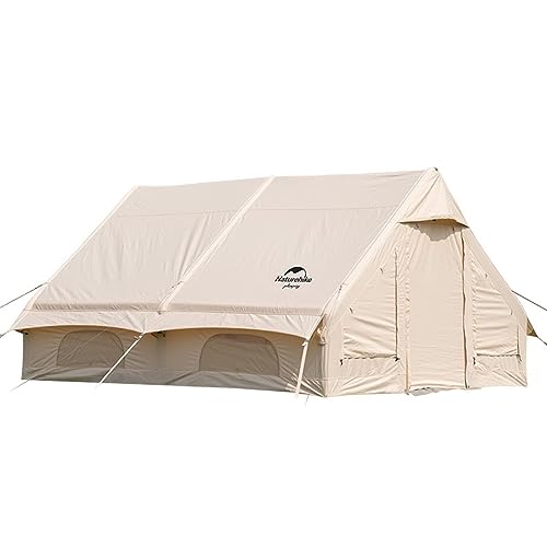 Naturehike - Tienda de campaña inflable grande con bomba, fácil instalación, impermeable, resistente al viento, malla para ventanas y puertas, 6.3/12/13.2/17.2㎡ (12㎡)
