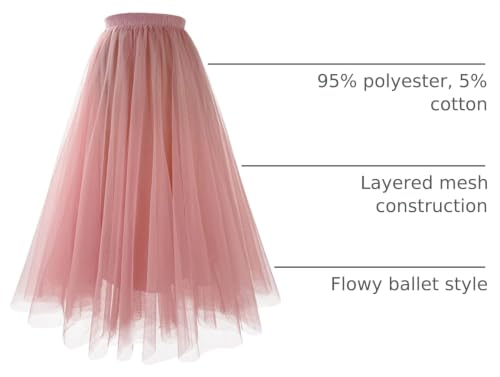 Image of Tulle Maxi Skirt for Women High Waist Layered Mesh Long Skirts Flowy Ballet Party Skirt Trendy 2025