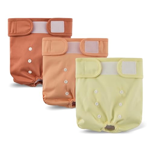 Image of Amazon Basics Reusable Washable Dog Diapers, Highly Absorbent, Female, Large, 3-Pack, for Senior Pets, Incontinence, Fertility Cycles