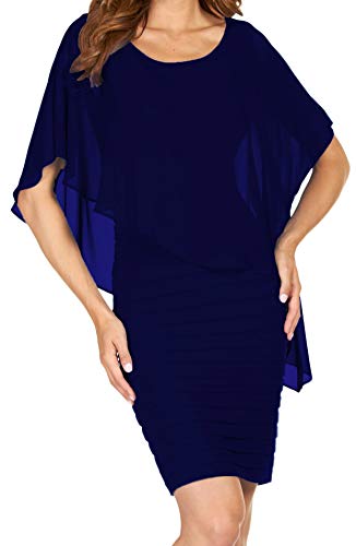Image of FRANK LYMAN Womens Tiered Dress Style 51027 Size 12 Navy