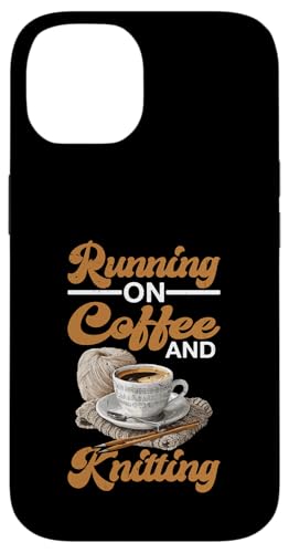 Running On Coffee And Knitting ̂j҂݂̎ - X}zP[X iPhone 14 p