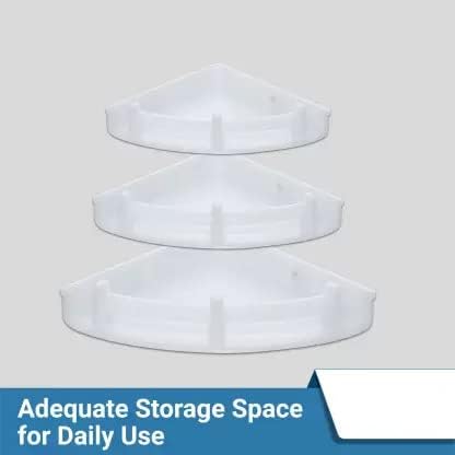 Image of Acrylic Unbreakable 3-Layer Transparent Corner Shelf for Bathroom | Wall Mount Racks for Soap, Shampoo & Toiletries | Sizes 5 inchx5 inch, 7 inchx7 inch, 9 inchx9 inch | Durable & Space-Saving (2 Set of 3pc)