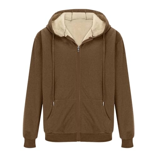 Ymosrh Men's Hoodies, Long Sleeve Zip Up Fleece Lined Hooded Sweatshirt Fall Winter Warm Hoodie with Pockets, M-L3