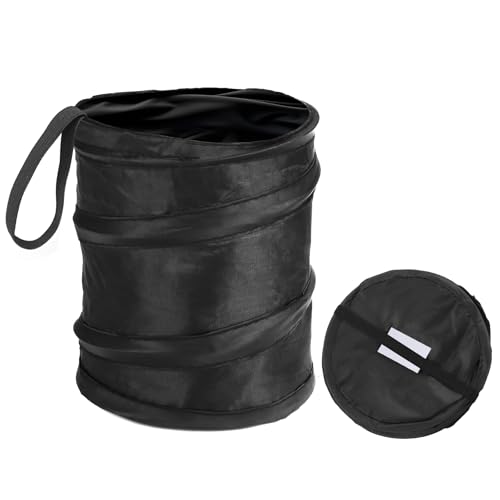 JSMTKJ Poubelle de voiture pliable et rétractable multifonction avec couvercle - Peut être suspendue - Pour voiture, camping, voyage - Seau de rangement...