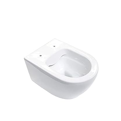 Aloni Wand WC Spülrandlos Hänge WC Ohne Spülrand Tiefspüler Toilette Weiß Keramik - Ohne Deckel