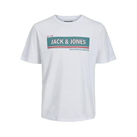 Camiseta Jack & Jones Jcoadam tee SS Crew Neck Fst manga corta blanca XL hombre Cover
