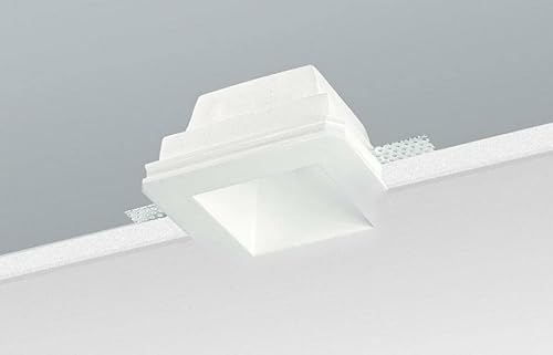 Nobile Faretto Quadrato, Gesso Bianco Verniciabile