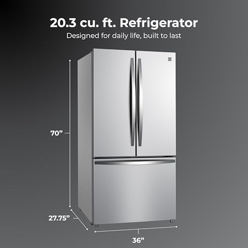 Kenmore 36" French Door Refrigerator with Freezer - Accela Chill, Adjustable Shelving, Humidity Controlled Crispers, ENERGY STAR Certified, 20.3 cu. ft. Capacity, Fingerprint Resistant Stainless Steel on Fridge.com