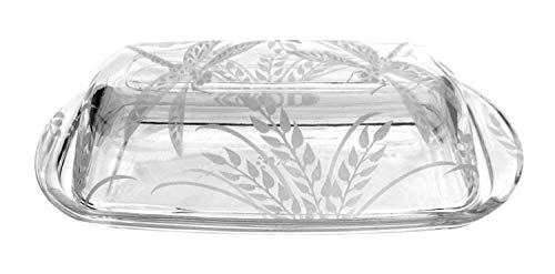 IncisoArt Hand Etched Permanently Sandblasted (Sand Carved) Butter Dish Serving Tray Handmade USA (Dragonfly Grass)