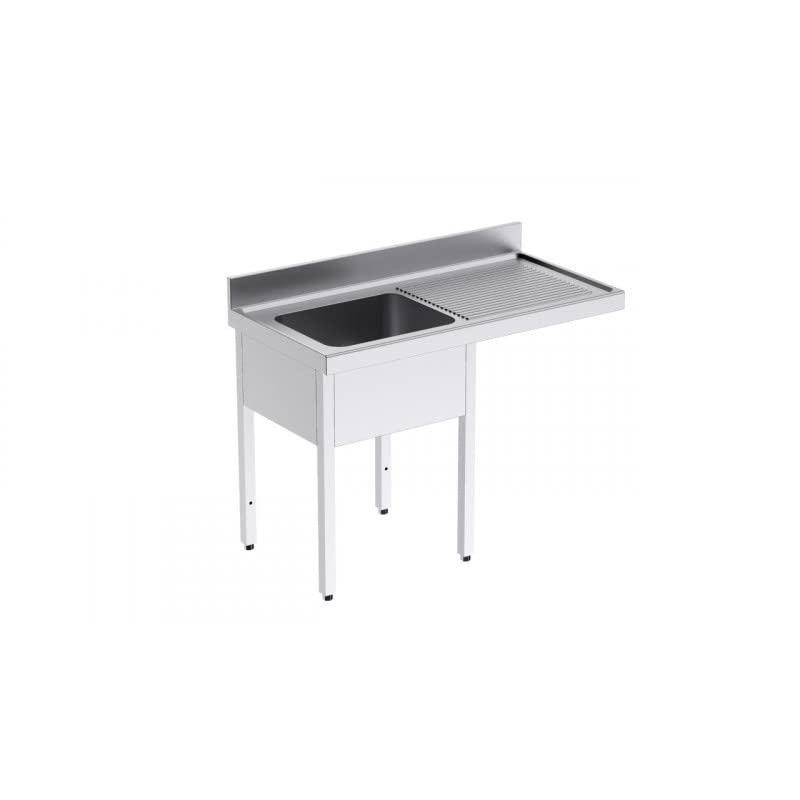 Plonge 1 Bac avec Passage pour Lave-Vaisselle à Droite - L 1400 x P 600 mm