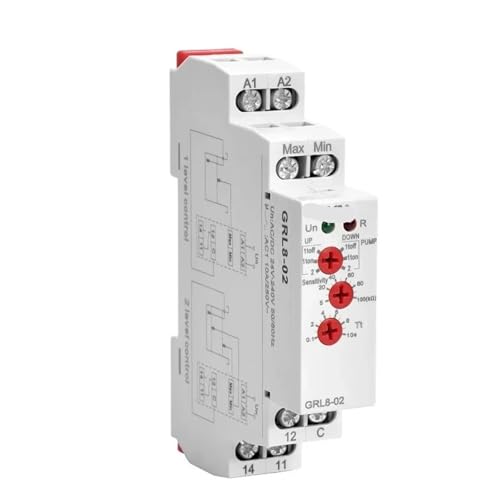 Relais de contrôle de niveau d'eau GRL8 AC/DC 24V-240V capteur sonde inox cuve