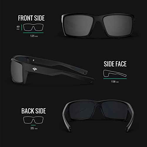 Torege Sports Polarized Sunglasses For Men Women Flexible Frame Cycling Running Driving Fishing Trekking Glasses Tr24 (Matte Black) #TOP4