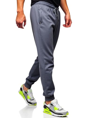 Men's Casual Sweatpants with Zipper Pockets Tapered Fit Drawstring Workout Joggers for Gym Running Lounge3